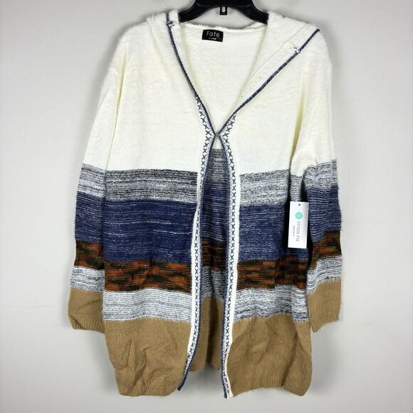 Stitch Fix Fate Womens Long Open Knit Cardigan XL Boho Southwestern Aztec Fall - Picture 2 of 11
